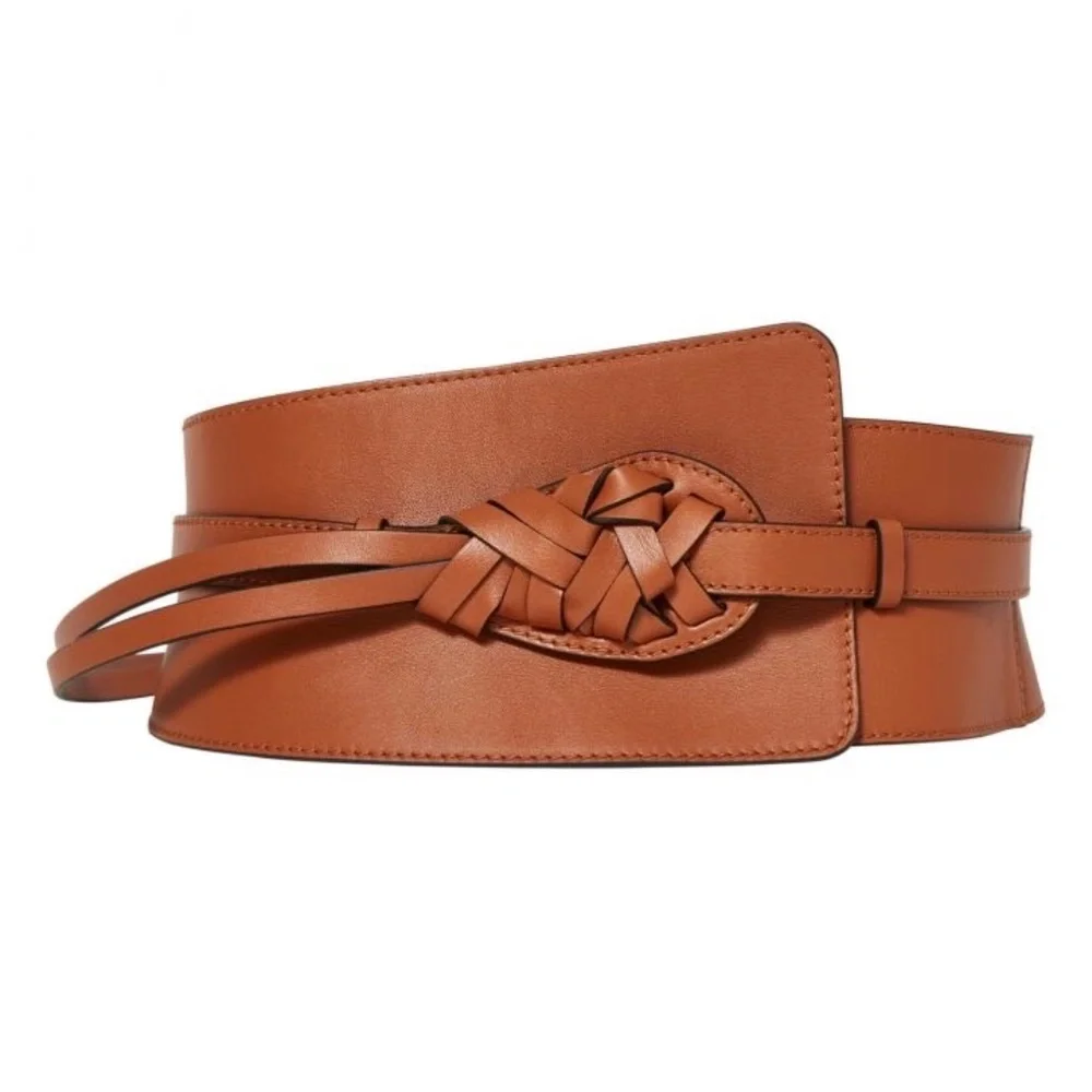 Ulla Johnson Paola Sierra Brown Leather Two In One Belt Size S-M or M-L